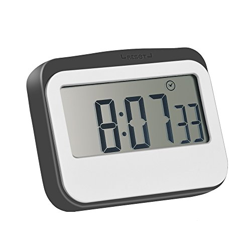 Mudder Temporizador Magnético Digital de Cocina/Temporizador con Gran Pantalla, Temporizador para Hogar, Gris-Blanco