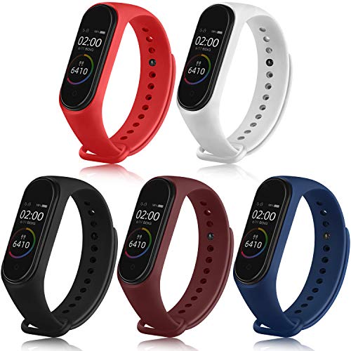 Mugust Correa Compatible con Xiaomi Mi Band 4 / Xiaomi Mi Band 3 Pulseras Silicona Reloj Recambio Coloridos para Xiaomi Mi Smart Band 4 (5 Colores)