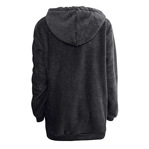 Mujer Caliente y Esponjoso Tops Chaqueta Suéter Abrigo Jersey Mujer Otoño-Invierno Talla Grande Hoodie Sudadera con Capucha riou