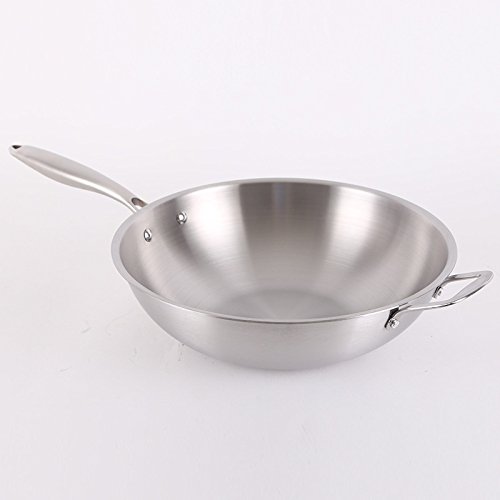 Multifuncional Wok Non-smoking Pan antiadherente de acero inoxidable sin revestir Multi-función acolchada Wok regalo del día de la madre