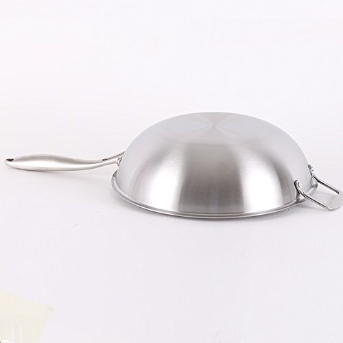 Multifuncional Wok Non-smoking Pan antiadherente de acero inoxidable sin revestir Multi-función acolchada Wok regalo del día de la madre