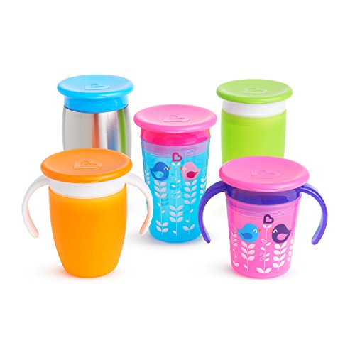 Munchkin - Tapas para los Vasos Miracle, adaptable a todos los estilos de Vasos Miracle, Multicolores, pack de 4