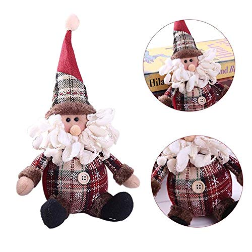 Muñecos De Peluche Navideños, Decoraciones Adorno Navideño De Muñeco De Nieve Sentado De Papá Noel, Alce Animado Muñeco De Nieve De Papá Noel Figura Decoraciones De Estatuilla De Navidad, Paño Suave