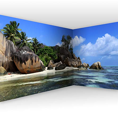 murando Fotomurales Tropical Mar Playa 550x250 cm XXL Papel de esquina Papel pintado tejido no tejido Decoración de Pared decorativos Murales moderna de Diseno Paisaje Panorama c-A-0058-a-c