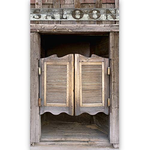 murimage Papel Pintado Puerta Saloon 86 x 200 cm Incluye Pegamento Western Bar Vintage Madera Vaqueros Cowboys Puerta de vaivén Papel Tapiz Foto Mural