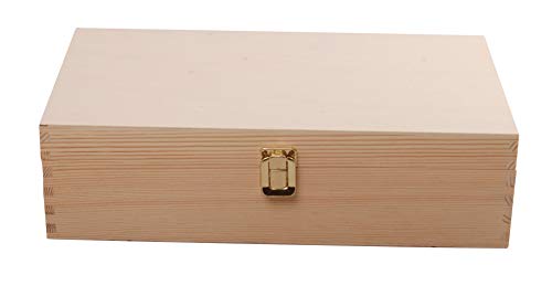 Myboxes - Caja de madera natural con cierre de hebilla, también se puede utilizar como caja de vino