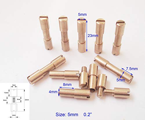 MYIW EDC Sujetadores de Cuchillos de latón Remaches, cuchilleros Corby Screws, Bricolaje espárrago Mango espárrago - 10 Sets (latón, 0.2")