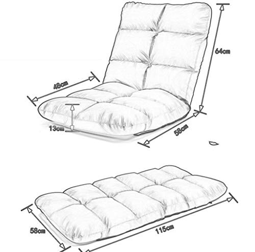 MYMAO 01Piso de pie Silla de Cuero Creativa sofá único Plegable Dormitorio pequeño sofá Tatami sofá Silla [Blanco, Verde, Negro],White