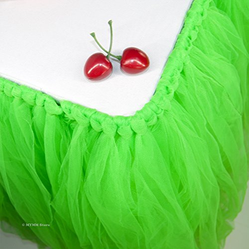 MYMM Falda de la Tabla,Gasa romántica del Escritorio de Tulle tutú,decoración de la Tabla, Boda, cumpleaños, Partido, Barra, Baile de Fin de Curso, día de Tarjeta del día de San Valentín(Verde)