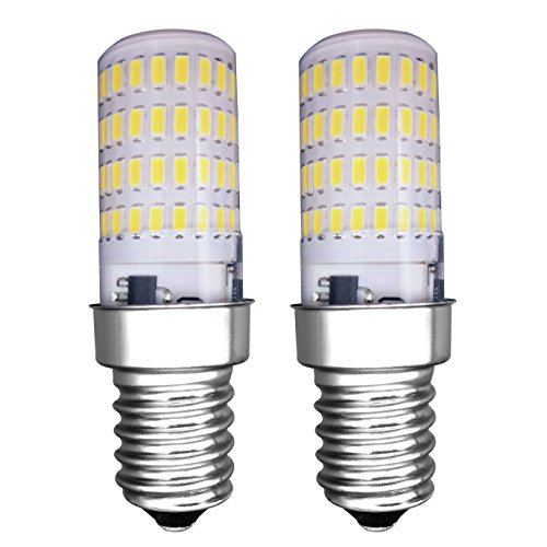 MZMing [2 Piezas] E14 Pequeño LED Bulbo 4W Bombillas Nevera - Dimmable 6000K Blanca Fría 450lm de Haz de Halógena de 40W- Calor Bajo Usado para Nevera /Máquina de Fumar/Máquina de Coser