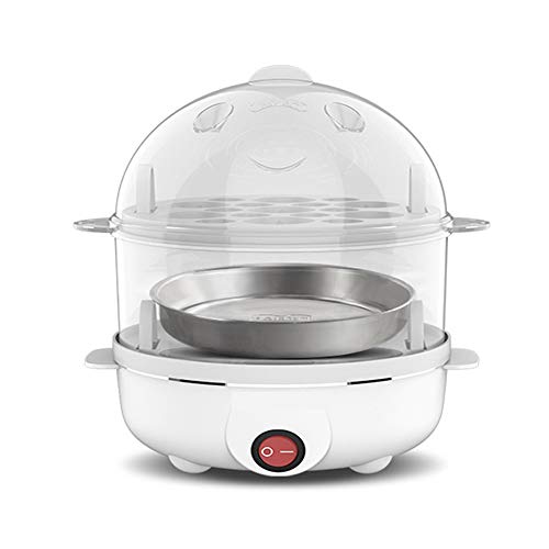 N / A 14Capacity Egg Cooker, Multifuncional, vaporizador de Huevos eléctrico rápido de Doble Capa, con función de Apagado automático, para Huevos escalfados, Huevos revueltos, Tortillas - Blanco