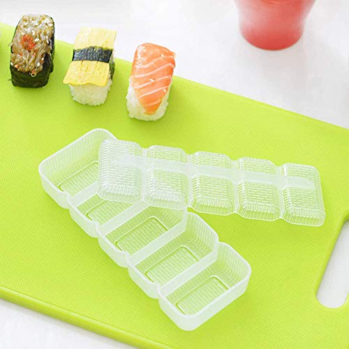 N / A 5 Rollos Molde para Sushi Herramienta de prensado Antiadherente Bento, plástico, Blanco