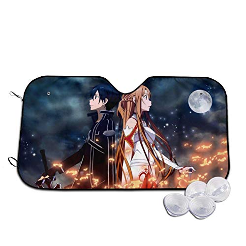 N / A Protector De Parabrisas,Sombrilla para Ventana Delantera Sword Art Online, Parasol Uvprotect Parabrisas De Vehículos para Minivan De Camiones,70x130cm