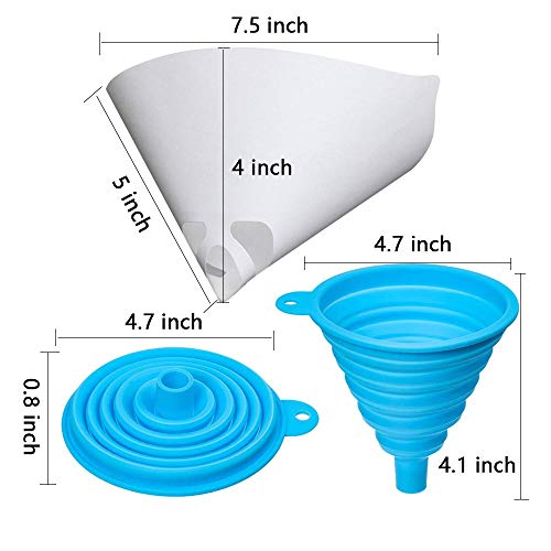 N\A 101 coladores de papel de pintura desechables – con 1 filtro de silicona colador de pintura de cono colador plegable embudo