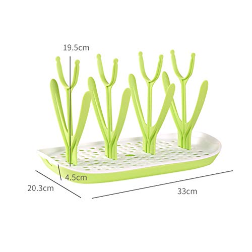 NaiCasy Biberón Tendedero de Botella del sostenedor del Estante extraíble pezones Copas encimera Secadora de niño del bebé Los bebés sin BPA, Verde