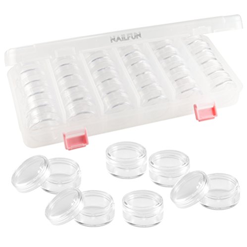 NAILFUN 30 Tarritos Vacíos en Caja - Color Transparente