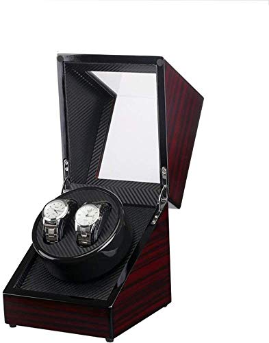 NANI Caja de Almacenamiento de Reloj, 2 Ranuras Relojes Caja de Almacenamiento con la Ventana Clara de Cristal, Relojes Cuadro de visualización automática del Reloj de la coctelera del hogar