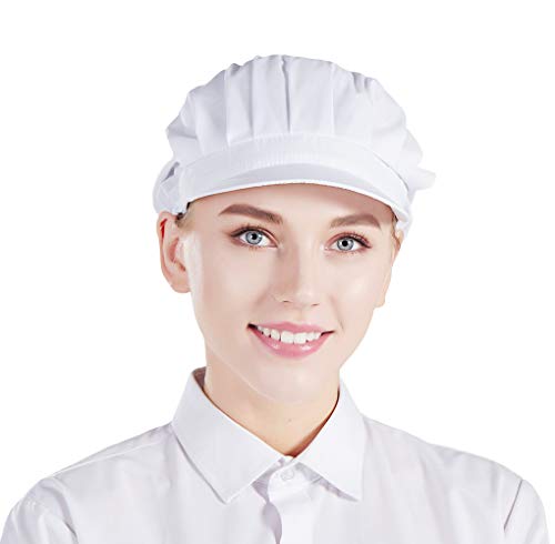 Nanxson 3pcs Unisex Color sólido Taller Industrial Sombreros de Cocina de Trabajo Protectores CF9035 (Blanco * 3 Piezas, Grande)