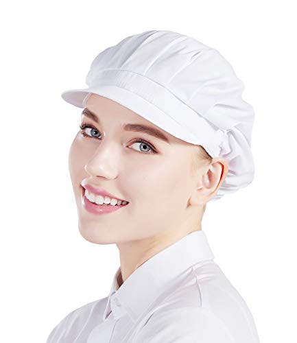 Nanxson 3pcs Unisex Color sólido Taller Industrial Sombreros de Cocina de Trabajo Protectores CF9035 (Blanco * 3 Piezas, Grande)