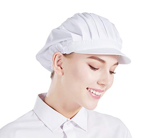 Nanxson 3pcs Unisex Color sólido Taller Industrial Sombreros de Cocina de Trabajo Protectores CF9035 (Blanco * 3 Piezas, Grande)