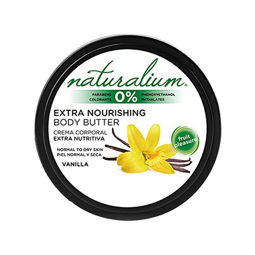 NATURALIUM Crema Corporal Vainilla Crema Hidratante Extra Nutritiva, sin Parabenos, sin Colorantes, 200 ml, Blanco