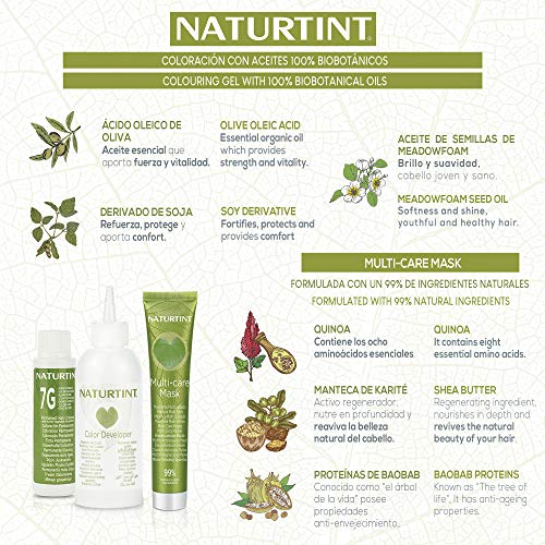 Naturtint Coloración 2.1 Negro Azulado - 100% Cobertura de canas y Hidratación, Ingredientes Vegetales, Color Natural y Duradero, Tinte Sin Amoniaco, Parabenes, Siliconas – 170ml