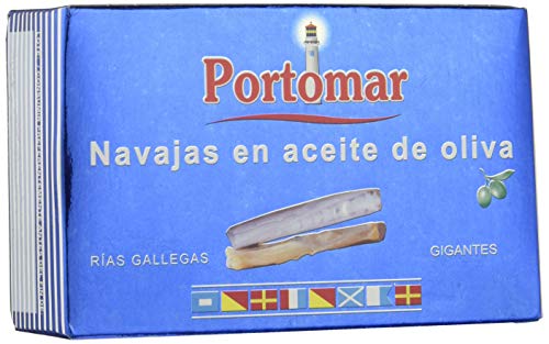 Navajas de las Rías Gallegas en aceite de oliva-Gigantes-Portomar- 1 x 111gr- total= 111gr.