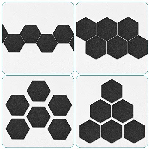 Navaris hexágonos de Fieltro Autoadhesivo - Set 6 Paneles Adhesivos 15x17x1.5CM para Pared - Decoración habitación Cocina y Oficina en Gris Oscuro