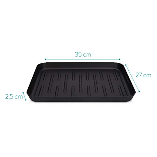 Navaris Set de 3 bandejas para Zapatos tamaño S - Base para secar Zapatos de 35x27x2.5CM - Bandeja de Goteo con Borde Elevado - Bandeja escurridora