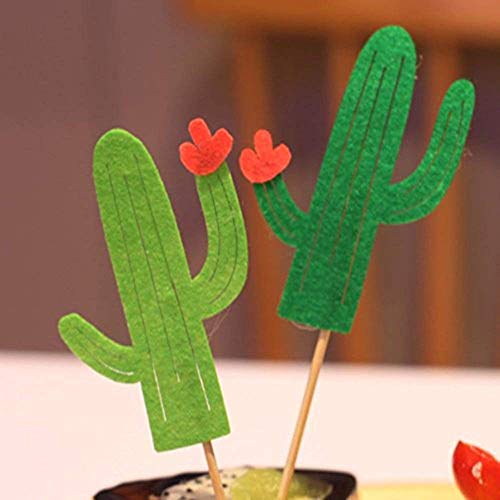 Ndier Cactus Cake Topper Set de 24 Cupcake Toppers para Hawaii Boda y cumpleaños Tema Party DIY decoración