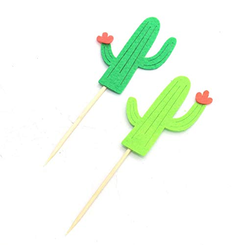 Ndier Cactus Cake Topper Set de 24 Cupcake Toppers para Hawaii Boda y cumpleaños Tema Party DIY decoración