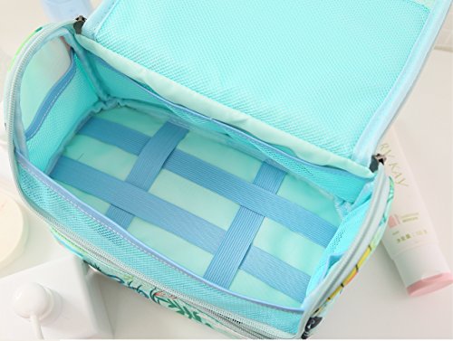 Neceser para Colgar para Mujer Bolsas de Aseo Grande de Viaje Impermeable Organizador Accesorios de Baño con Asas para Negocios Viajes Vacaciones - Flamingo