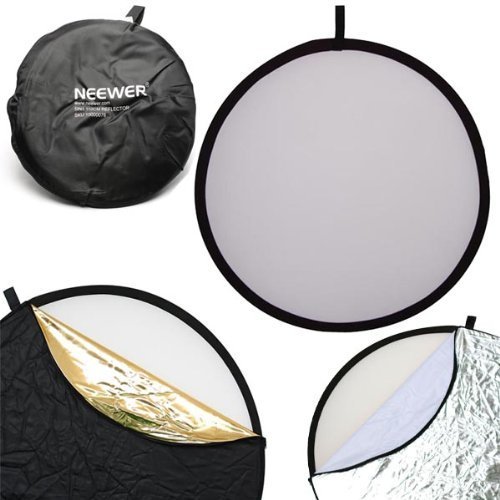 Neewer 110cm Reflector de Luz Multi-disco Plegable 5 en 1 con Bolsa Translúcido, Plateado, Dorado, Blanco y Negro para Fotografía de Estudio Iluminación e Iluminación Exterior