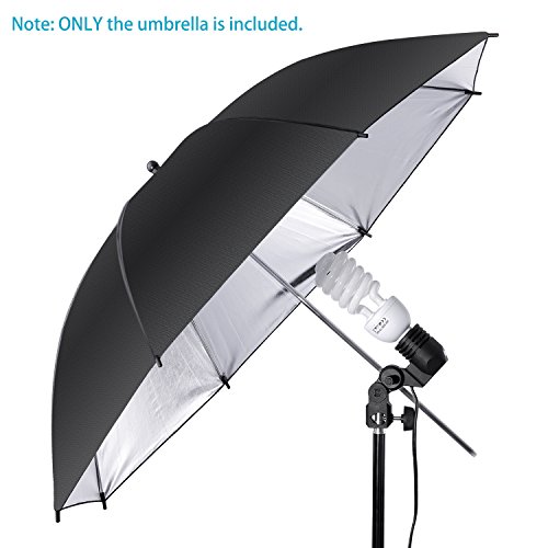 Neewer - Paraguas reflector profesional para flash y estudios fotográficos, color negro y plata, 84 cm