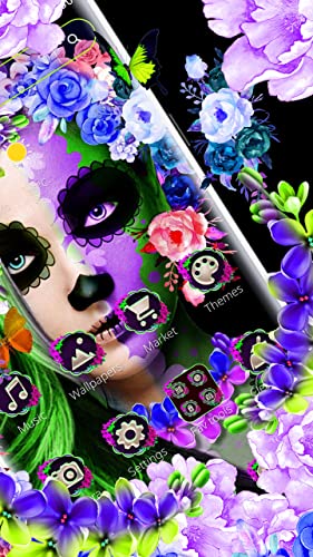 Neon Floret Skull Theme