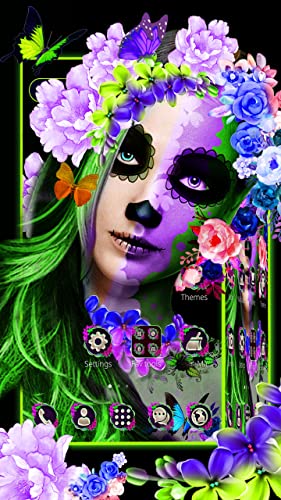 Neon Floret Skull Theme