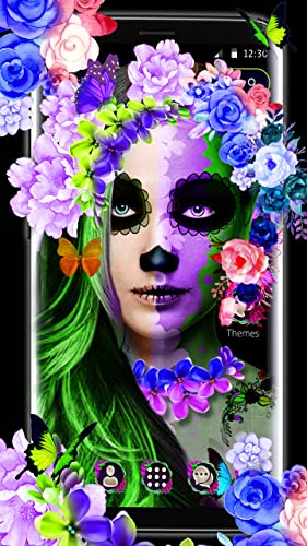 Neon Floret Skull Theme