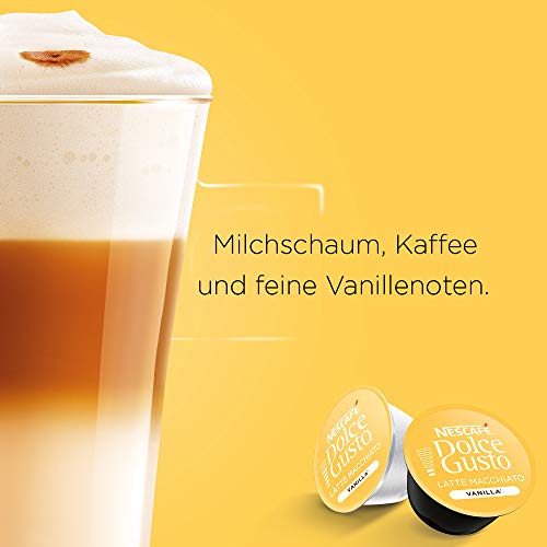 NESCAFÉ Dolce Gusto Café Latte Macchiato Vainilla, Pack de 3 x 16 Cápsulas - Total: 48 Cápsulas de Café