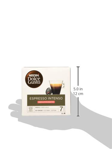 Nescafé Espresso Intenso Descafeinado, 6 packs de 16 cápsulas, Pack de 1