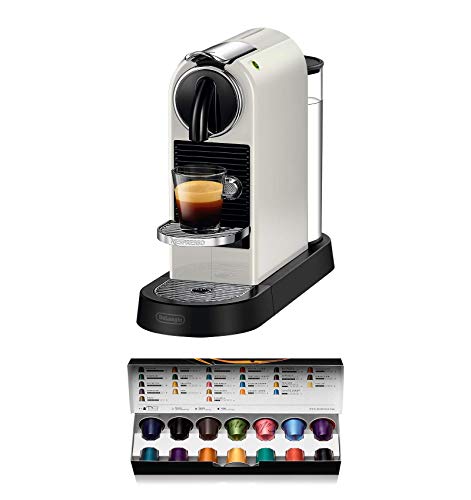 Nespresso De'Longhi Citiz EN167.W - Cafetera monodosis de cápsulas Nespresso, compacta, 19 bares, apagado automático, color blanco