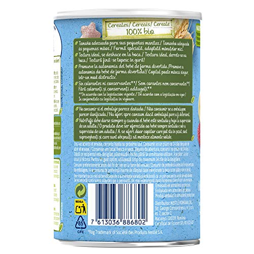 Nestlé Naturnes Bio Nutri Puffs Snack De Cereales Con Frambuesa, A Partir De 8 Meses - Pack de 5 envases x 35g