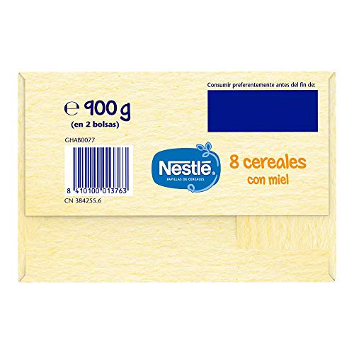 Nestlé Papillas - 8 cereales con Miel, a partir de 6 meses, 900 gr