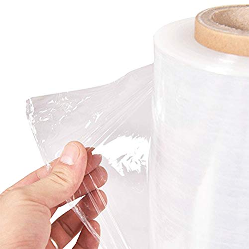 Net4Client Paquete de 4 Rollos de Envoltura Elástica Transparente por Cajas de Embalaje de Paquetes Envoltura de Película Adhesiva Rollos de Estiramiento Rápido 100mm 150m Fi50 23µm