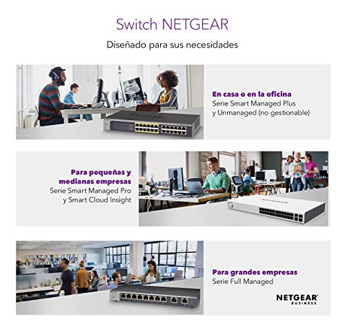 Netgear GS105GE Switch 5 Puertos 10/100/100, Switch Gigabit Unmanaged, Switch Ethernet de Sobremesa, Caja de Metal, Negro