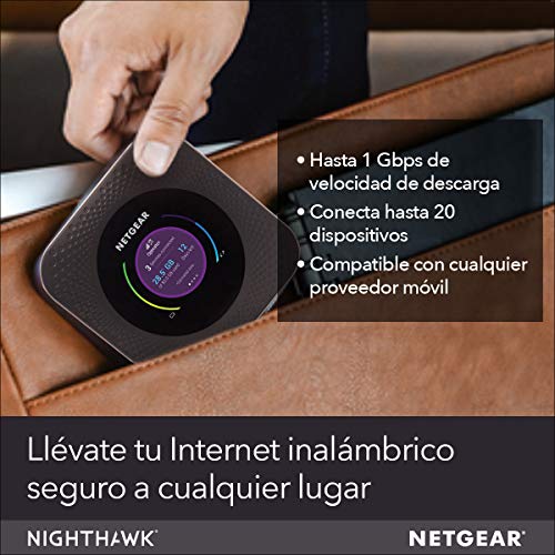 NETGEAR MR1100 - Router 4G SIM, Nighthawk con Velocidad hasta 1 Gbps, Conecta hasta 20 Dispositivos WiFi, wifi Portatil 4G con Cualquier SIM