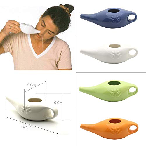 Neti Pot, 250 ml de cerámica Neti Pot Lavado de nariz Cómoda boquilla para limpieza nasal