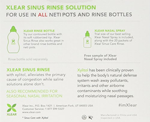 Neti Xlear Sinus Care - Paquetes de repuesto (20 unidades)