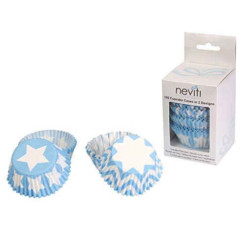 Neviti 775530 Little Star - Estuche para magdalenas (100 unidades, 10,5 x 7 x 2,7 cm), color azul