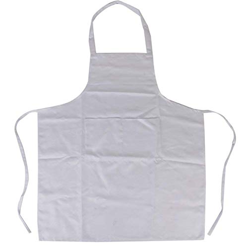 Newin Star Chef Ajustable Babero Delantal de Cocina Kitchen Uniformes Delantales para los Hombres Mujeres de jardinería Cocina Pintura del Arte Delantal con Bolsillos 73 x 62cm Blanco