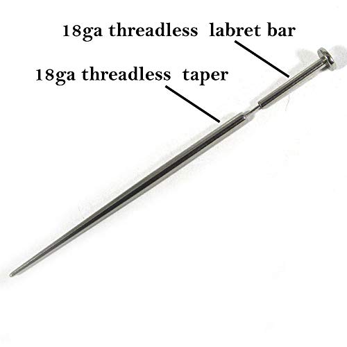 NewkeepsR 18ga (1.0mm) Threadless G23 Titanium Pin Insertion Taper para Labret Bar
